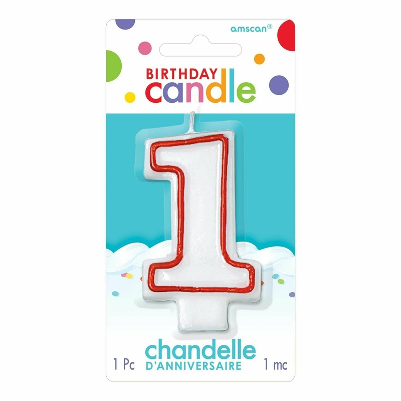 Red/White Flat Molded #1 Candle