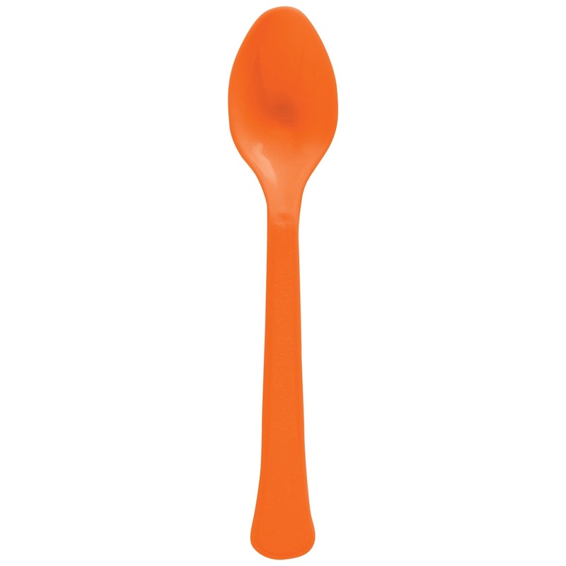 Reusable Plastic Spoons, Mid Ct. - Orange Peel