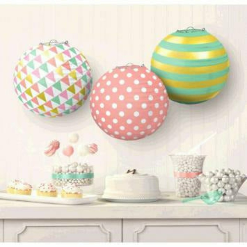 PASTEL ROUND PAPER LANTERNS