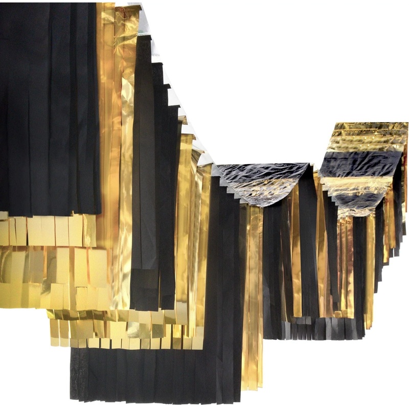 Tissue And Foil Ceiling Decor- Black