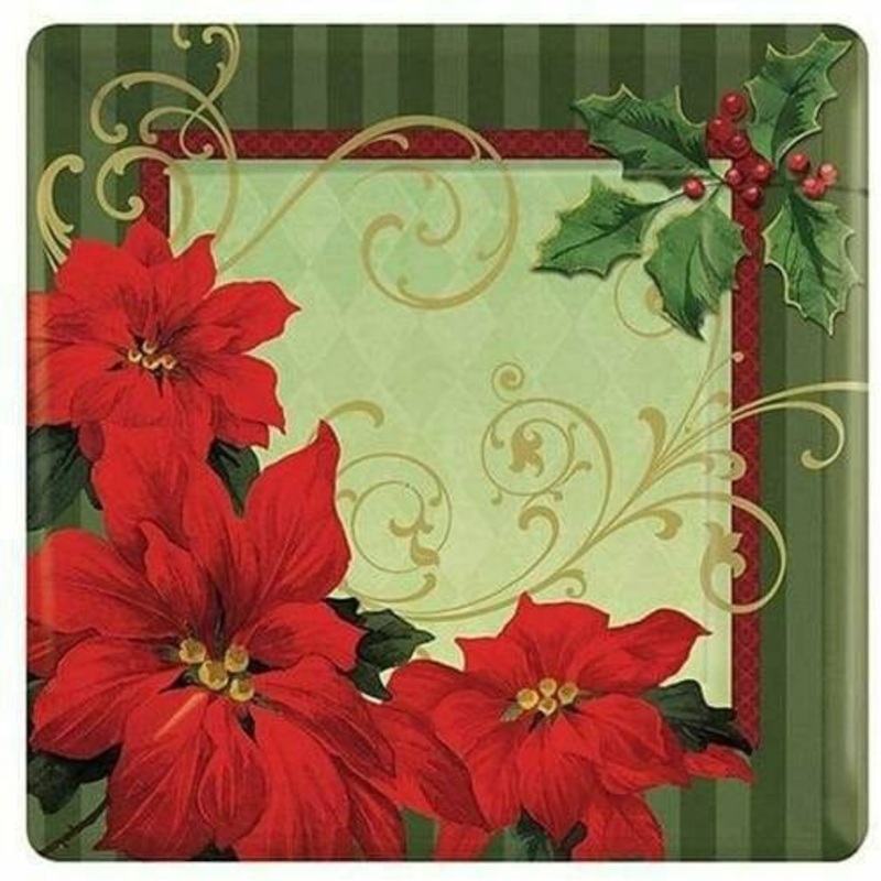 Vintage Poinsettia Plates 18ct