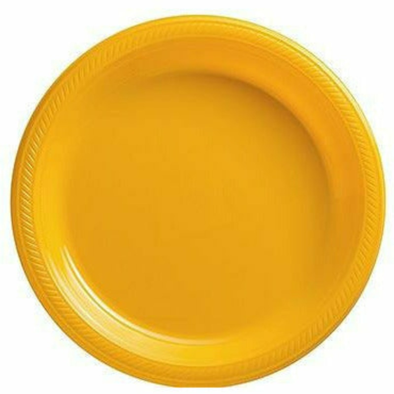 Big Party Pack Sunshine Yellow Plastic Dessert Plates 50ct