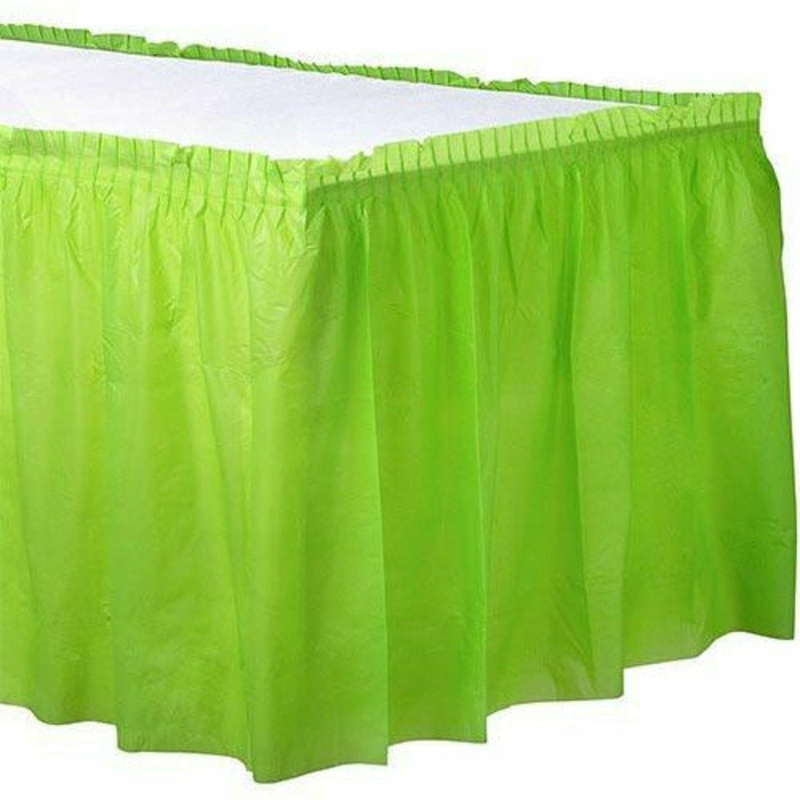 Kiwi Green Plastic Table Skirt