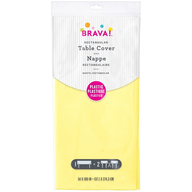 Light Yellow Plastic Table Cover 54x108