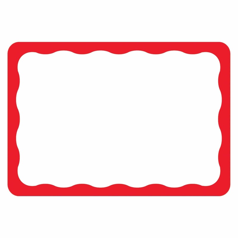 Red Border Name Tags
