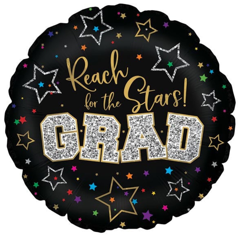 17" GRADUATION REACH FOR THE STARTS GRAD FOIL BALLOON