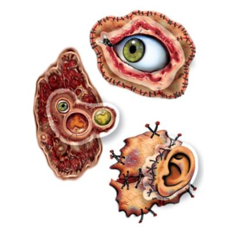 3D Gross Out Tattoos 2 Sheets Multi-Colored