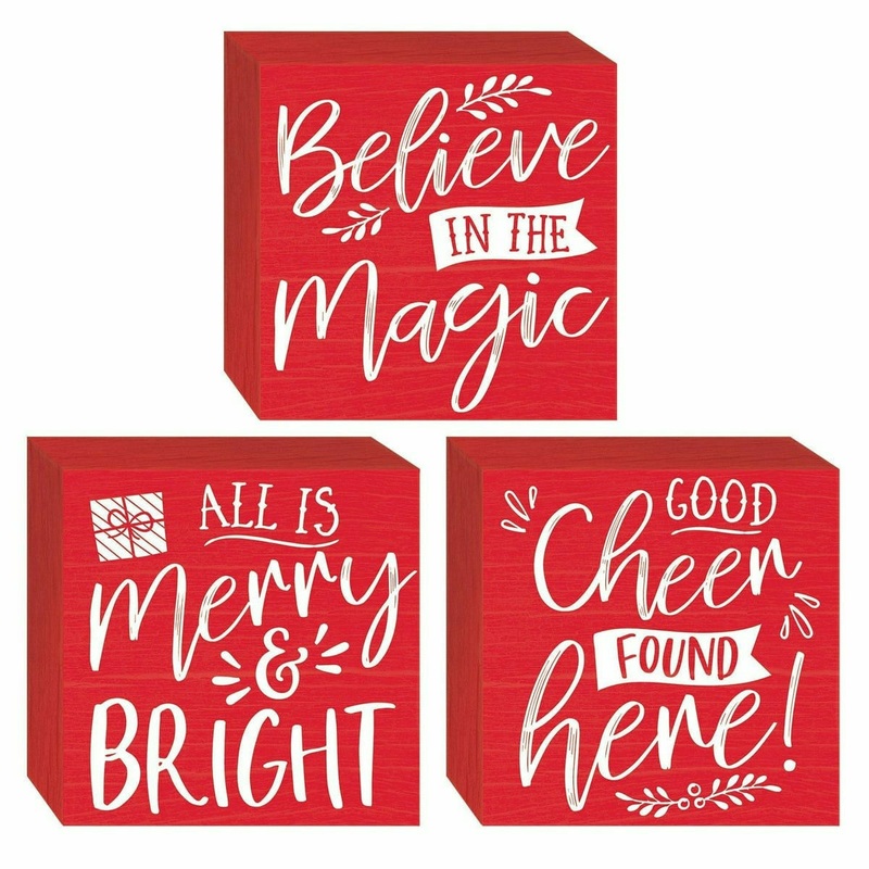 Holiday Spirit Mini Block Signs