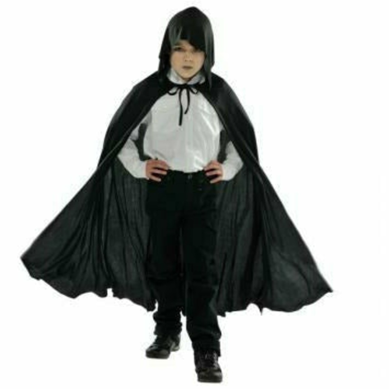 Hooded Black Cape - Child