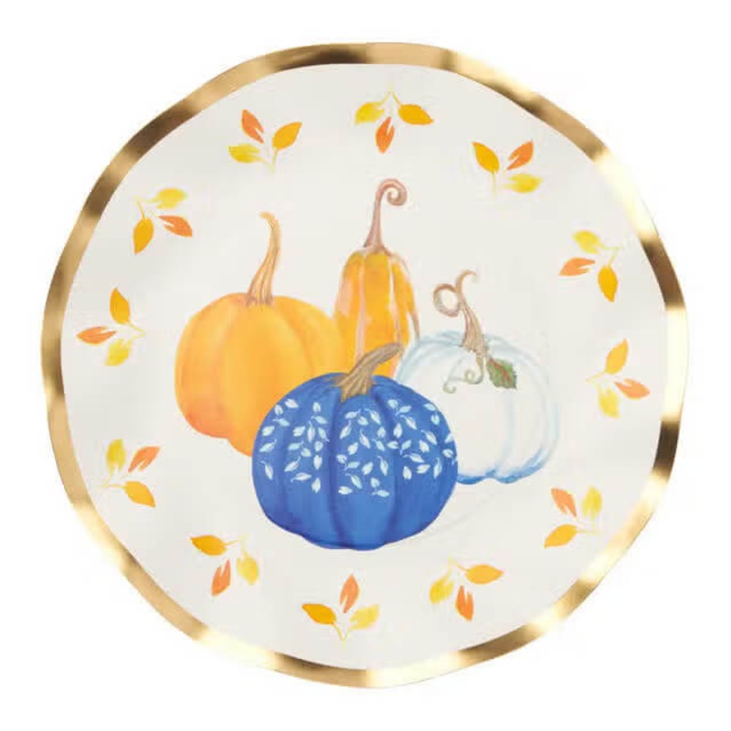 Wavy Salad Plate Harvest Blues 8ct