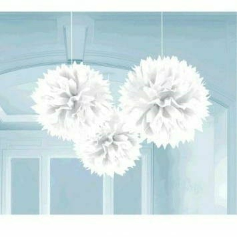 WHITE FLUFFY DECO