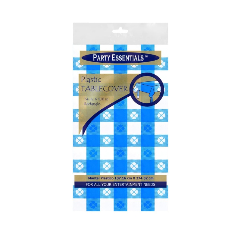 54 x 108 RECTANGULAR TABLE COVERS  BLUE GINGHAM