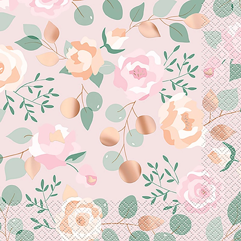 Pink Blooms Luncheon Napkins 16ct