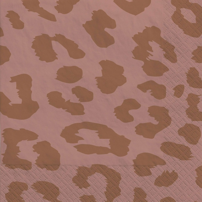 Rose Gold Leopard Beverage Napkins