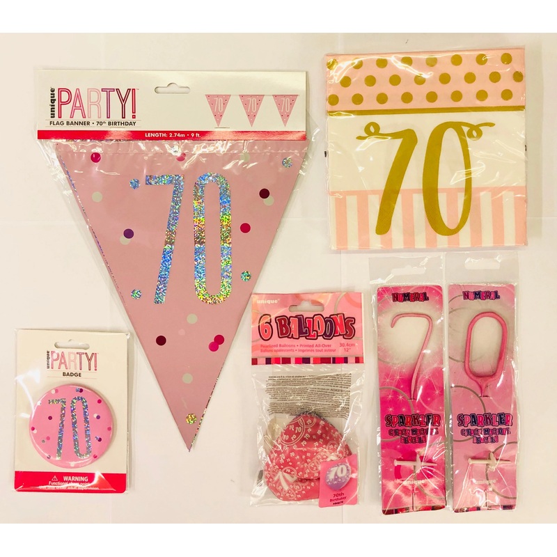 70th Birthday Party Pack - Pink
