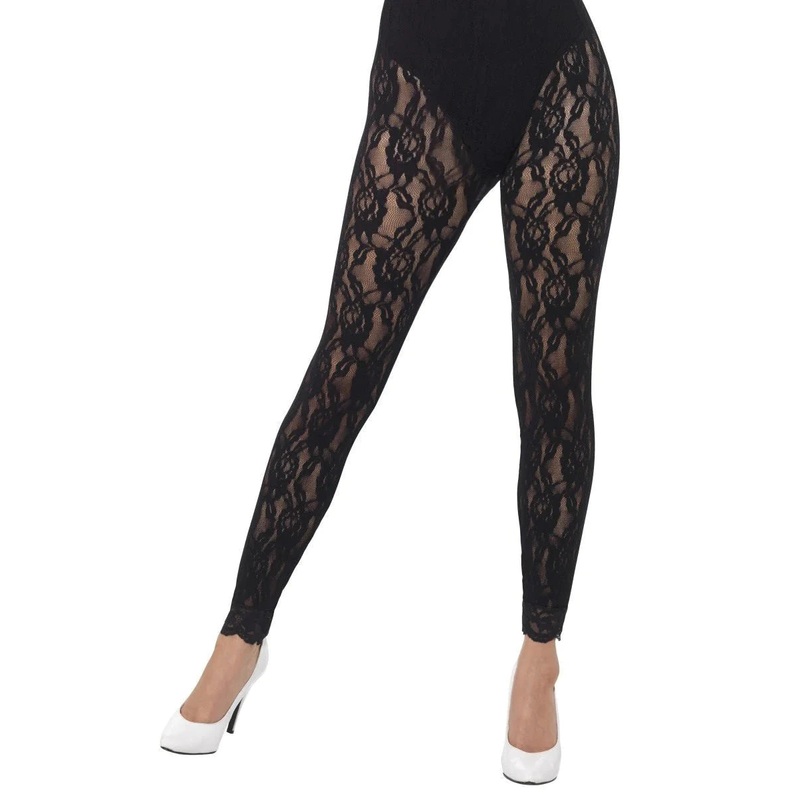 80s Lace Leggings - Black