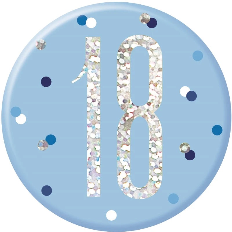 Age 18 Birthday Badge - Blue