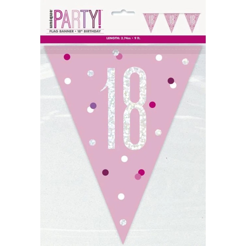 Age 18 Bunting - Pink