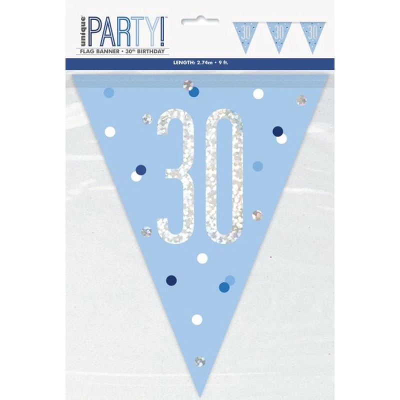 Age 30 Bunting - Blue