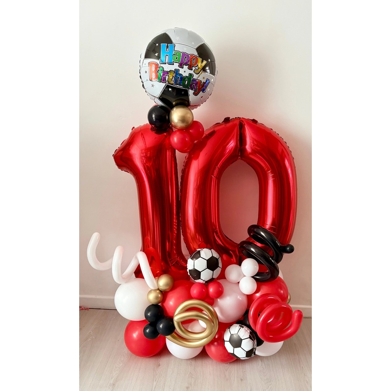 Age Themed Double Balloon Stack - Football