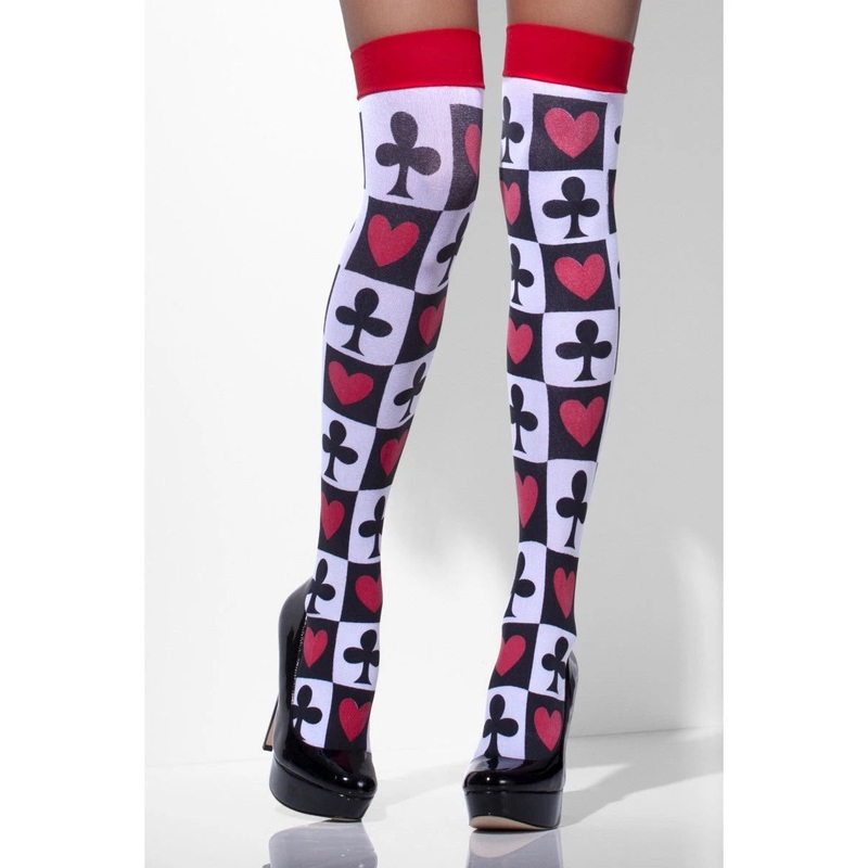 Alice Opaque Hold-Ups - Black/Red/White