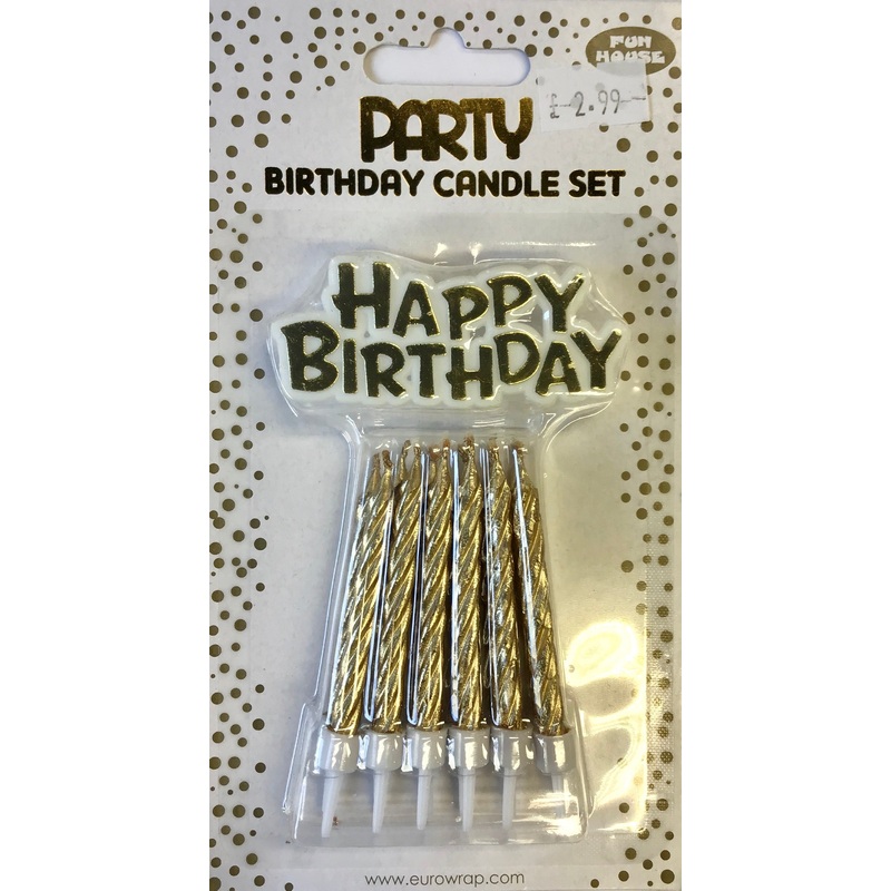 Candle & Cake Topper Set - Gold