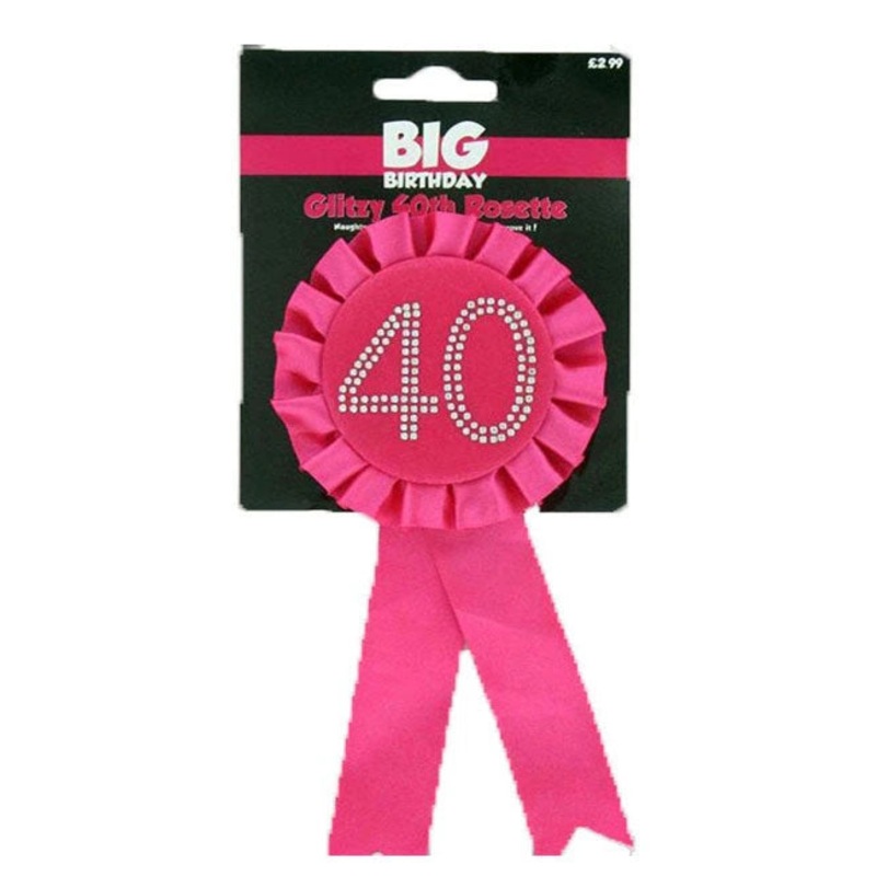 Hot Pink Rosette - Age 40