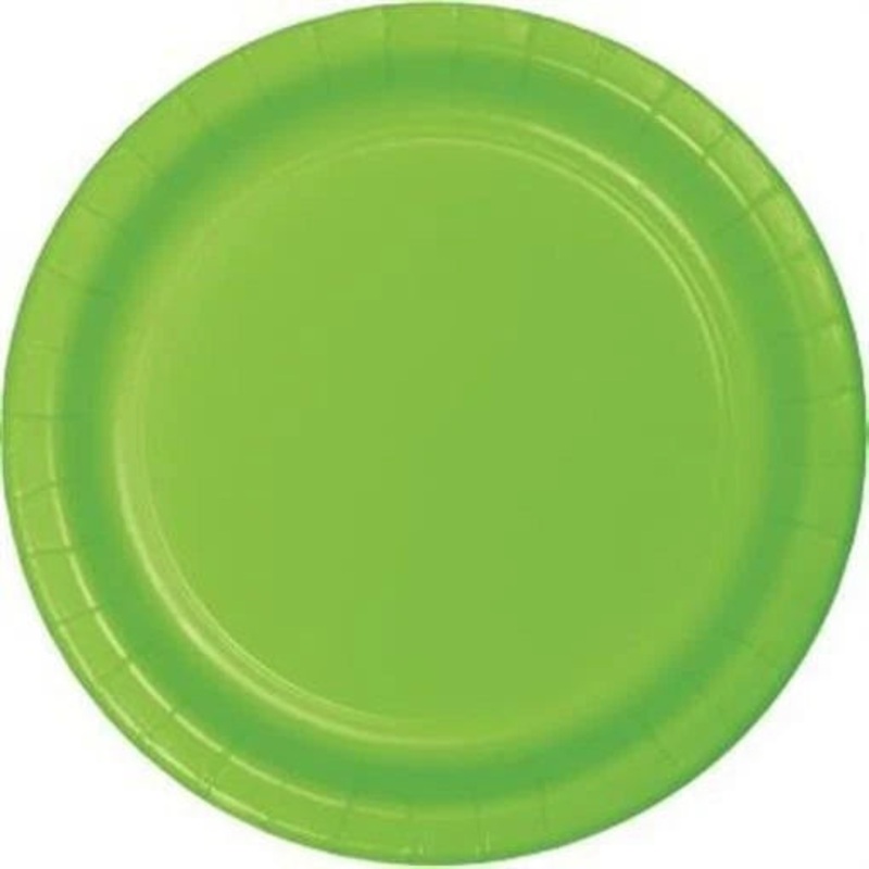 Lime Green 9 Inch Paper Plates 24 Pack Party Tableware Decorations Supplies