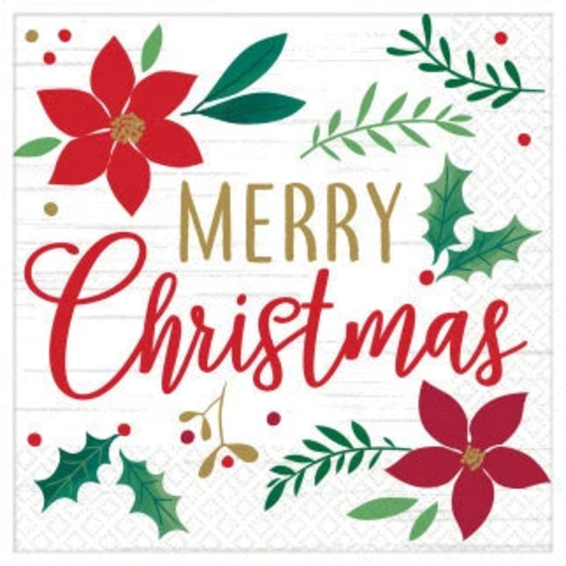 Merry Christmas Napkins - Holly