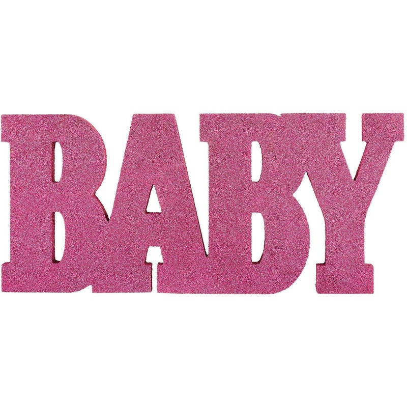 Standing Pink "BABY" Sign