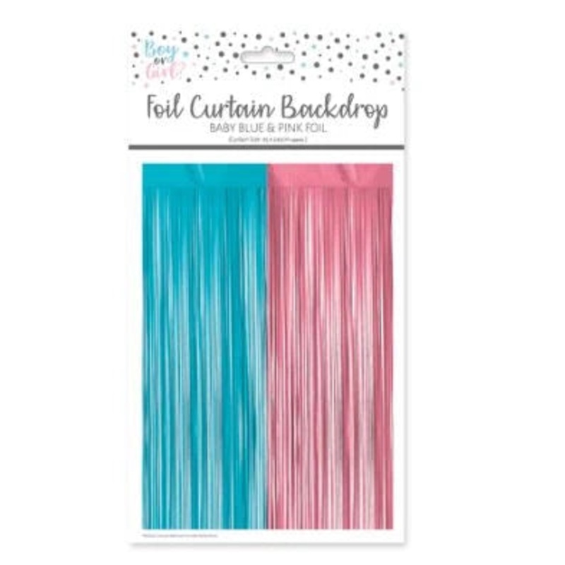 Tinsel Curtain - Light Pink/Baby Blue
