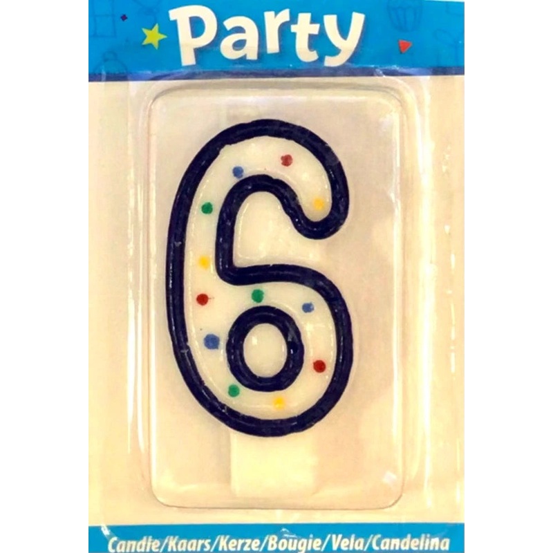 Wax Number Candle - 6 (Blue)