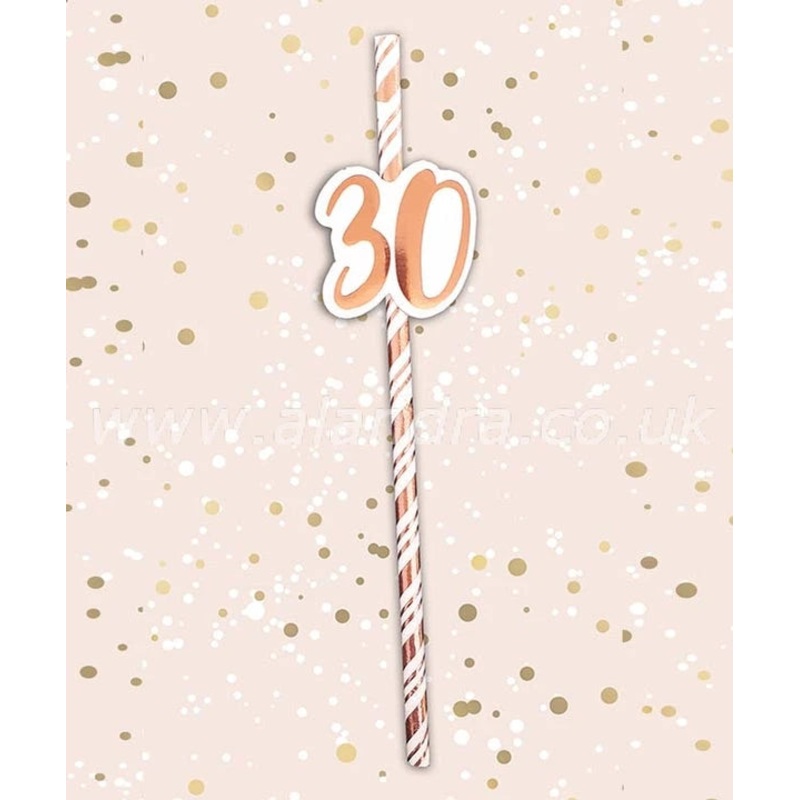 Birthday Paper Straws - Age 30