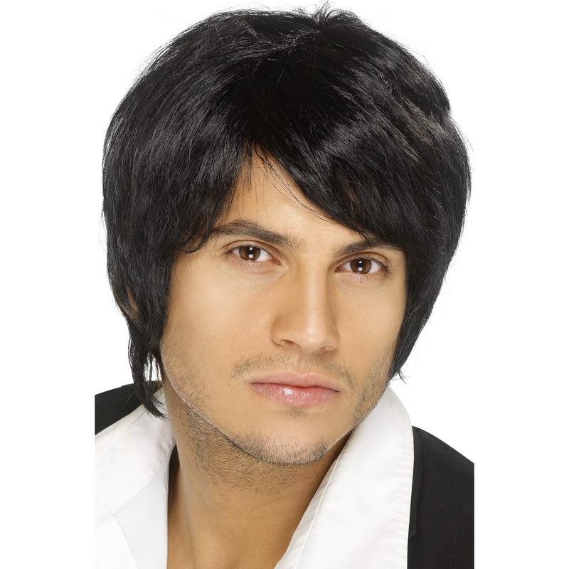 Boy Band Male Black Wig