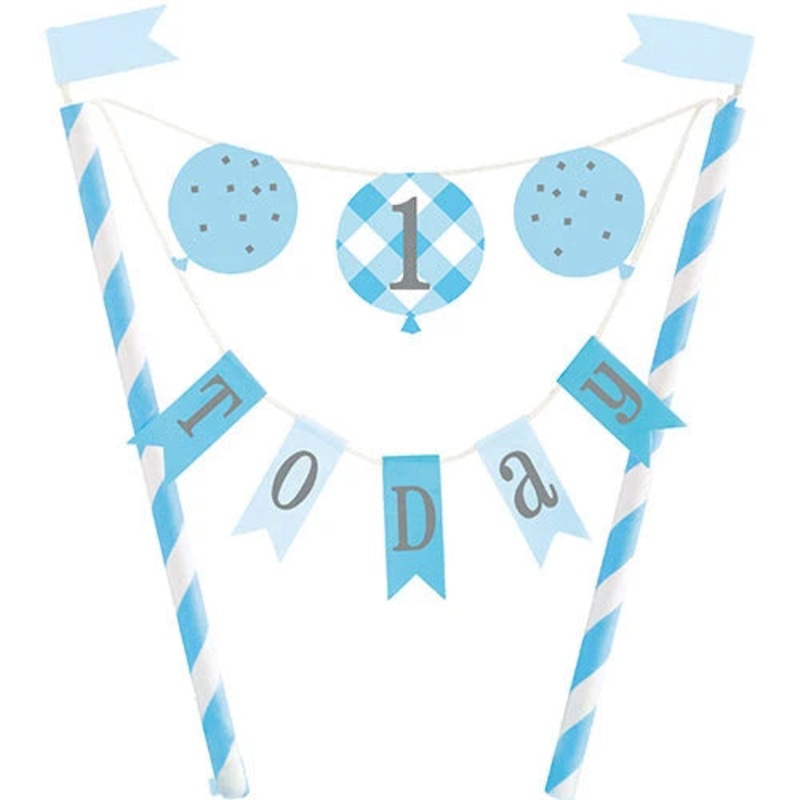 Cake Topper Bunting - 1st Birthday - Blue