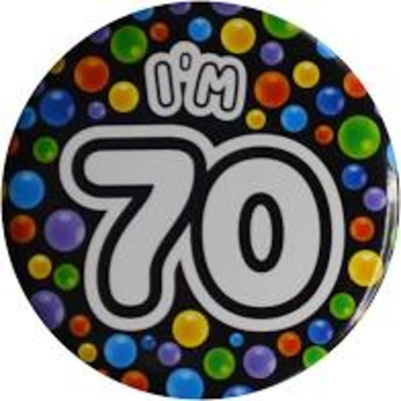 Jumbo 70th Birthday Badge