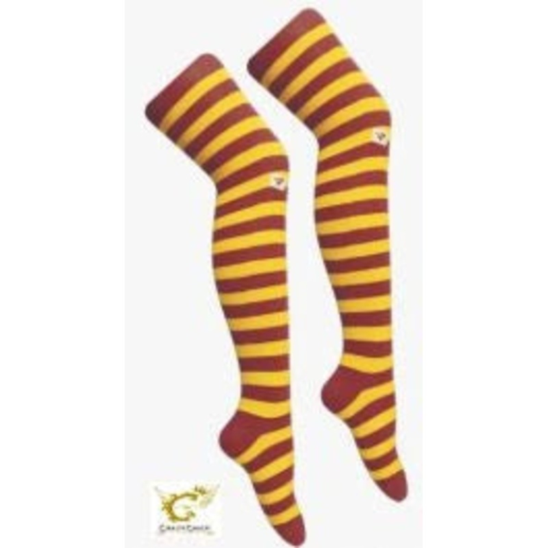 Over The Knee Socks -Maroon & Yellow
