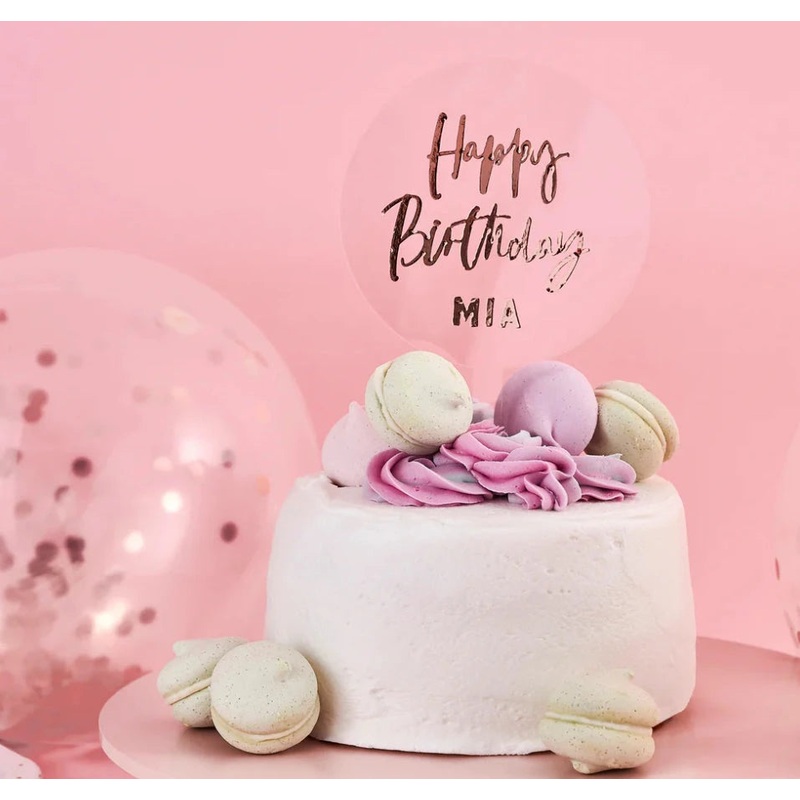 Personalised Acrylic Cake Topper - Rose Gold