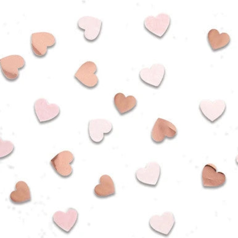 Pink & Rose Gold Heart Table Confetti