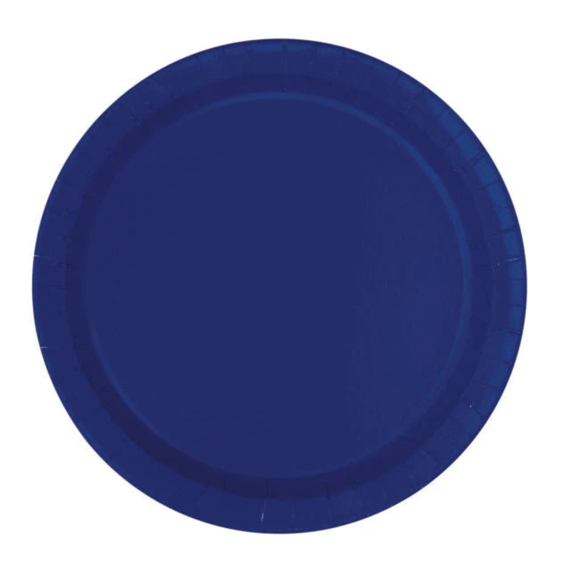 Round Paper Plates - Dark Blue