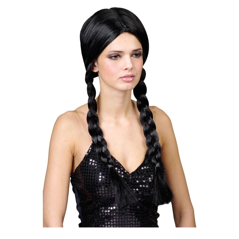 School Girl Plaited Wig - Black