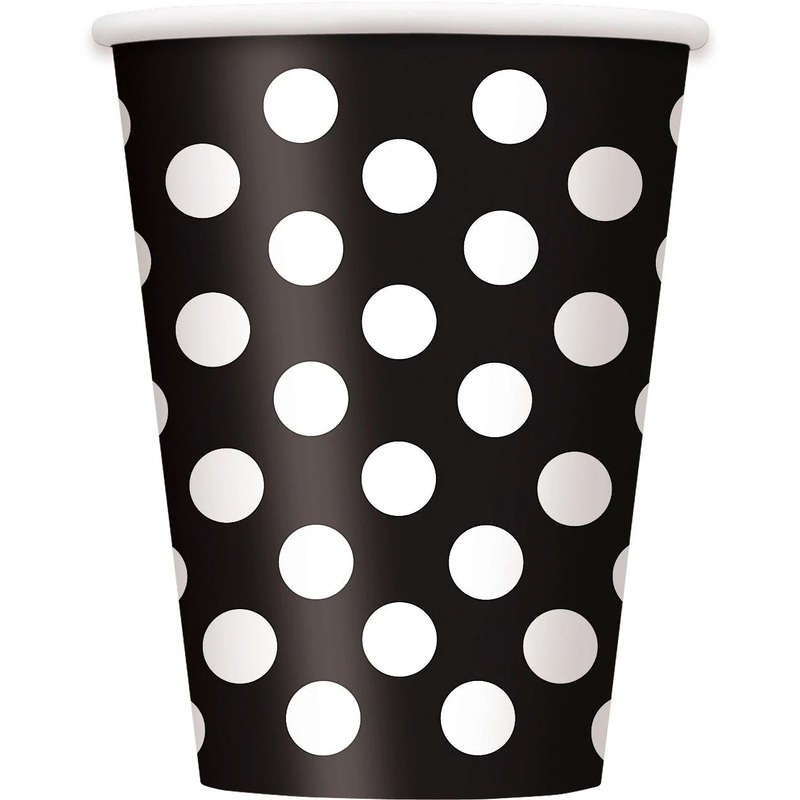 Spotty Paper Cups - Black