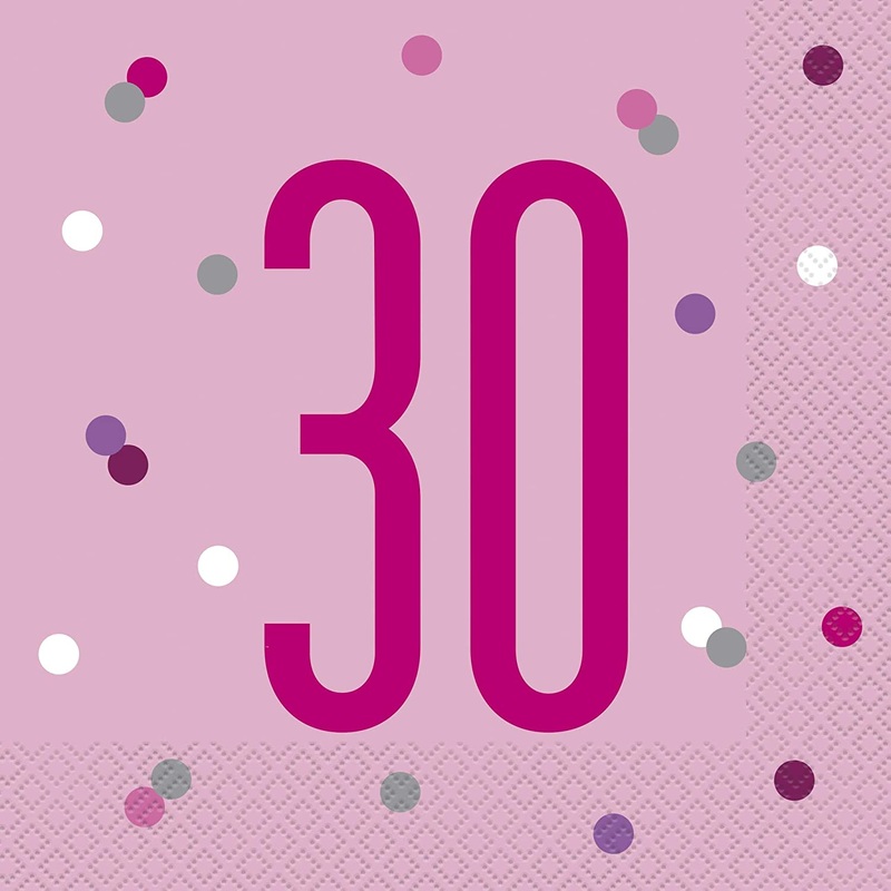Age 30 Napkins - Pink