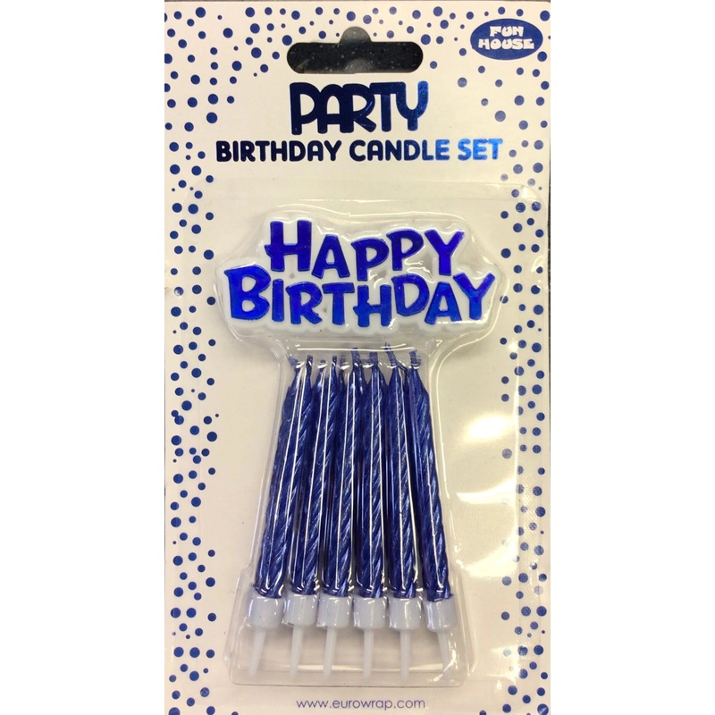 Candle & Cake Topper Set - Blue