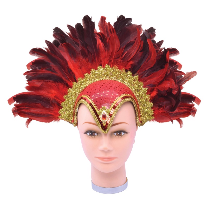 Carnival Feather Headdress - Red