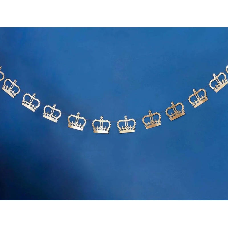 Gold Crowns Card Garland Bunting
