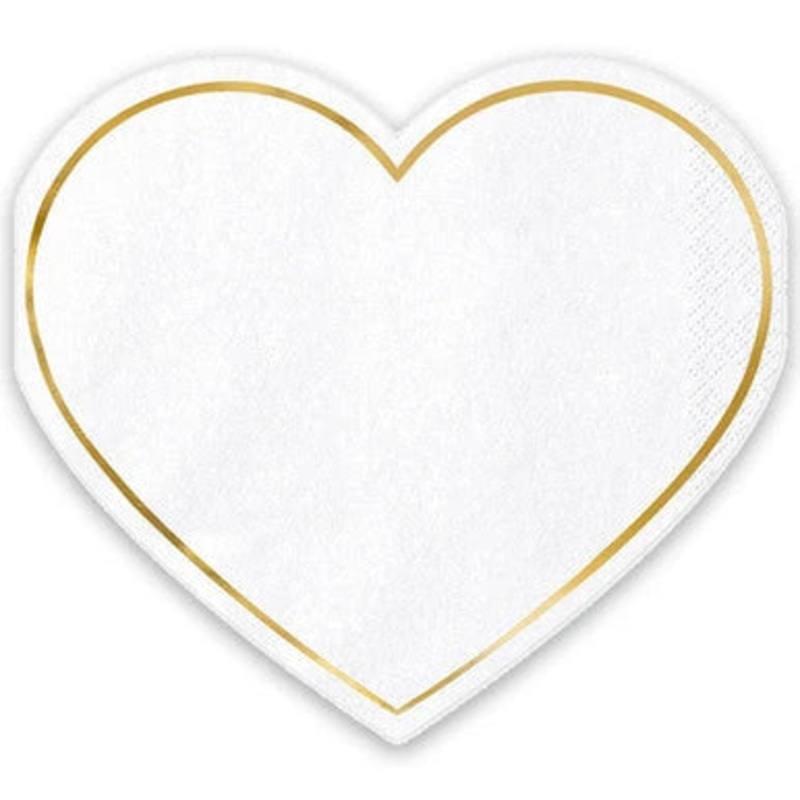 Heart Shaped Paper Napkins - 20pk