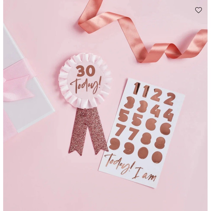 Personalised Birthday Rosette - Rose Gold & Pink