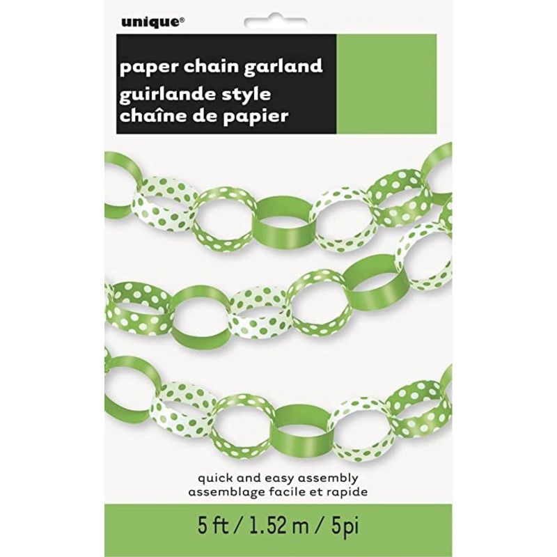 Polka Dot Paper Chains - Green