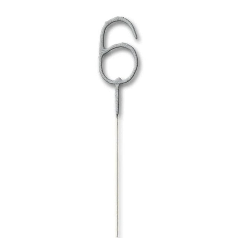 Sparkling Number Candle - 6
